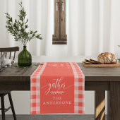 Gather Coral Buffalo Karo Fall Erntedank Kurz Kurzer Tischläufer