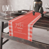 Gather Coral Buffalo Karo Fall Erntedank Kurz Kurzer Tischläufer