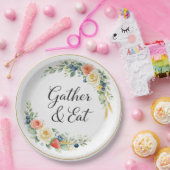 Gather & Eat Elegant Floral Dinner Plate Pappteller (Party)