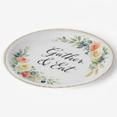 Gather & Eat Elegant Floral Dinner Plate Pappteller (Schrägansicht)