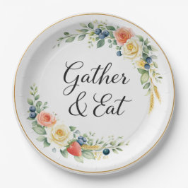 Gather & Eat Elegant Floral Dinner Plate Pappteller