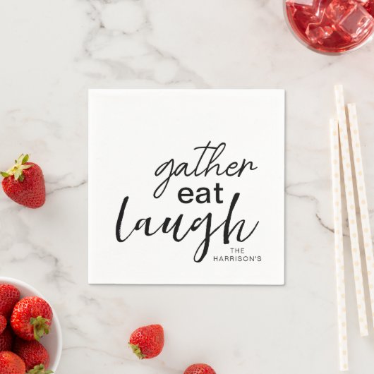 Gather Eat Laugh Personalisiert Serviette (Beispiel)