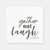 Gather Eat Laugh Personalisiert Serviette (Vorderseite)