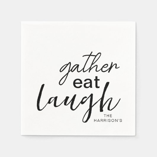 Gather Eat Laugh Personalisiert Serviette (Vorderseite)