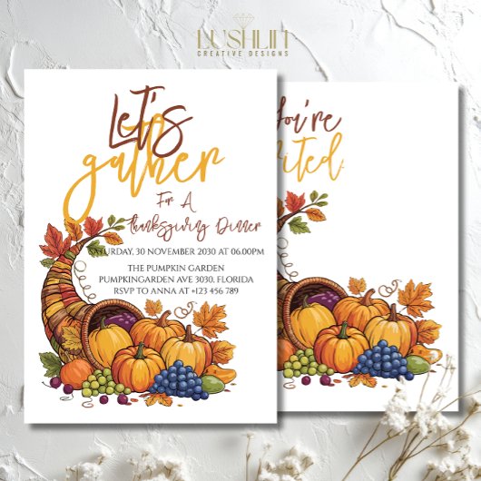 Gather Erntedank Dinner Herbsternte lass Einladung