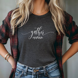 Gather Erntedank Fall Botanischer Minimalistisch Tri-Blend Shirt