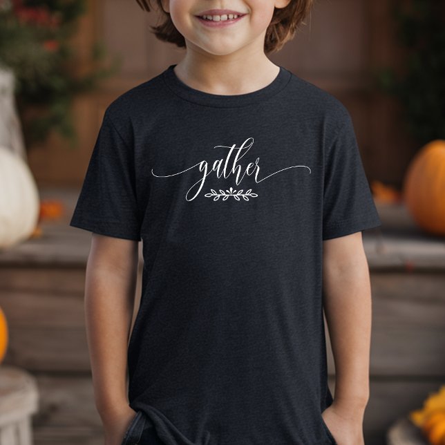 Gather Erntedank Fall Botanischer Minimalistischer Tri-Blend Shirt (Von Creator hochgeladen)