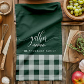 Gather Fall Green & White Buffalo Karo Geschirrtuch