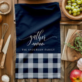 Gather Fall Navy & White Buffalo Karo Geschirrtuch