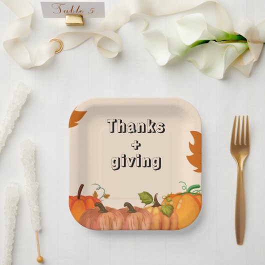 "Gather & Give Danke: Treten Sie uns für einen Ern Pappteller (Hochzeit)