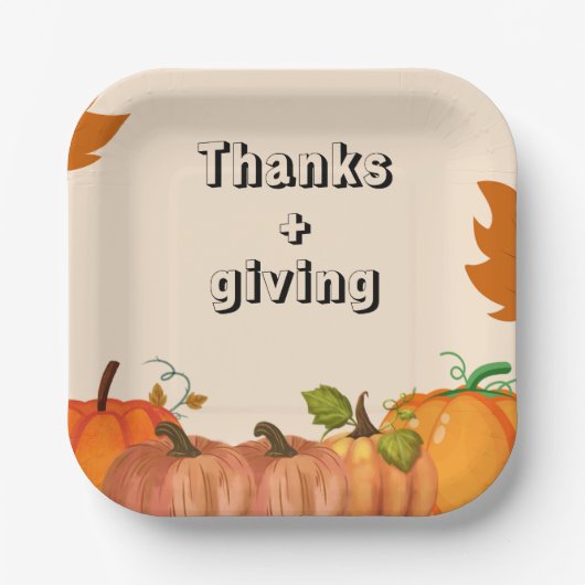 "Gather & Give Danke: Treten Sie uns für einen Ern Pappteller (Vorderseite)