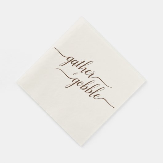 Gather & Gobble Elegantes Erntedank Abendessen Serviette (Ecke)