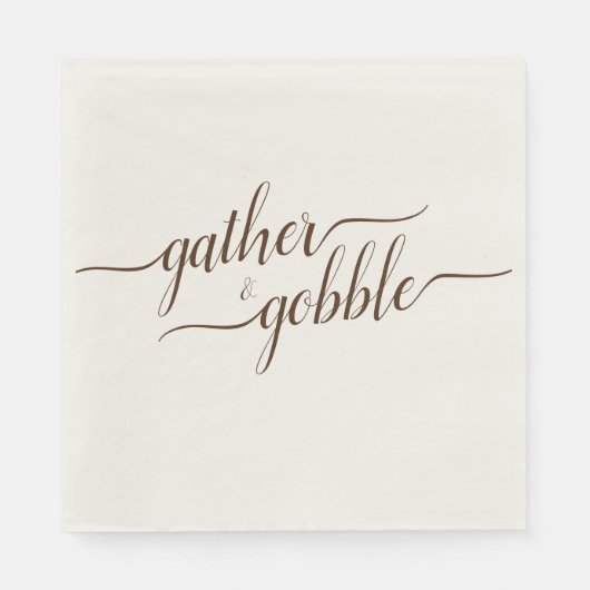 Gather & Gobble Elegantes Erntedank Abendessen Serviette (Vorderseite)