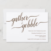 Gather & Gobble Script Erntedank / Freundschaft Einladung (Vorderseite)