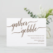 Gather & Gobble Script Erntedank / Freundschaft Einladung (Stehend Vorderseite)