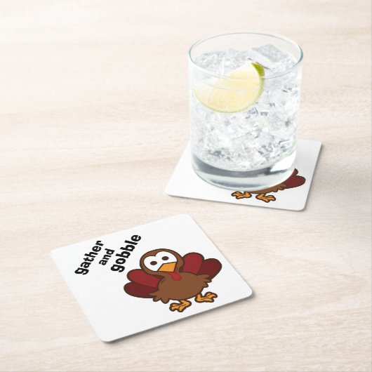 Gather & Gobble Türkei Erntedank Party Untersetzer (Vor Ort)