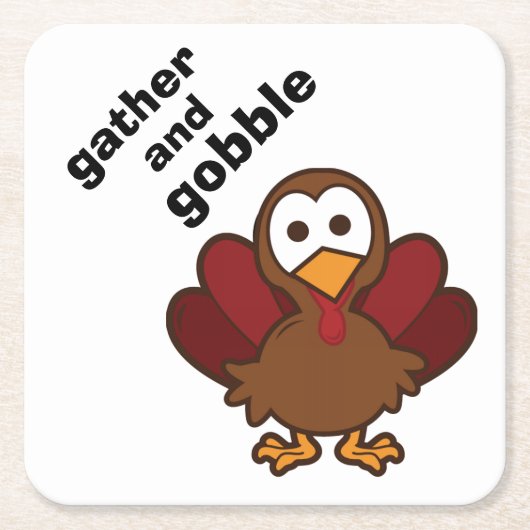 Gather & Gobble Türkei Erntedank Party Untersetzer (Vorderseite)
