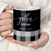 Gather Happy Fall Black & White Buffalo Karo Kaffeetasse