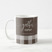 Gather Happy Fall Brown & White Buffalo Karo Kaffeetasse (Links)