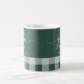 Gather Happy Fall Green & White Buffalo Karo Kaffeetasse (Mittel)