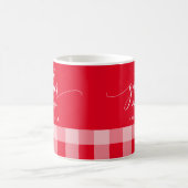 Gather Happy Fall Red & White Buffalo Karo Kaffeetasse (Mittel)