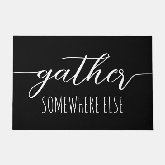 Gather irgendwo anders Spaß Introvert Black Fußmatte (Vorderseite)