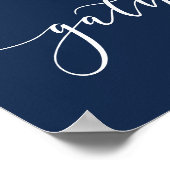 Gather Navy Blue Kitchenette Esszimmer Signaturpos Poster (Ecke)