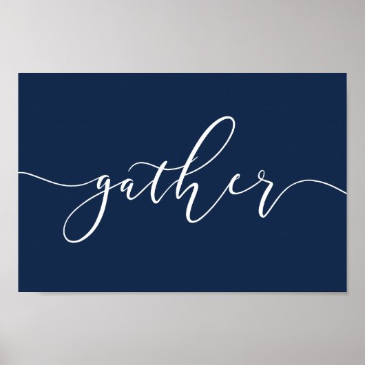 Gather Navy Blue Kitchenette Esszimmer Signaturpos Poster (Vorne)