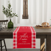 Gather Red Buffalo Karo Fall Erntedank Kurzer Tischläufer