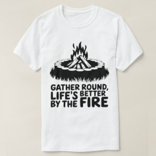 Gather Round Campfire Wilderness Camping Kunstwerk T-Shirt