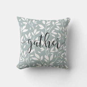 Gather Script Floral Country Rustikal Kissen