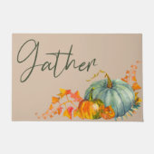 Gather Watercolor Pumpkins Floral Fall Fußmatte (Vorderseite)