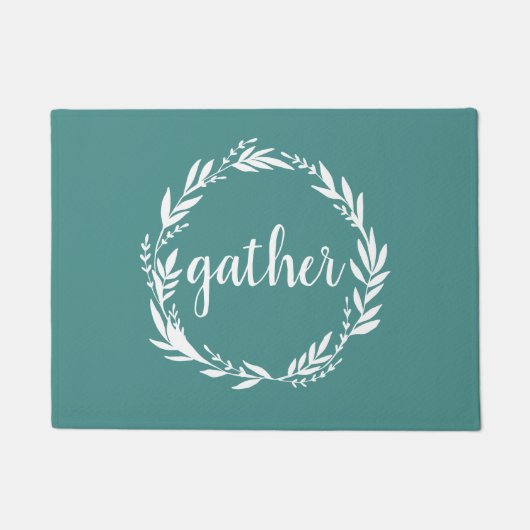 Gather Wreath Farmhouse Türkis Fußmatte (Vorderseite)