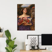 Gather Ye Rosebuds by John William Waterhouse Poster (Heimbüro)