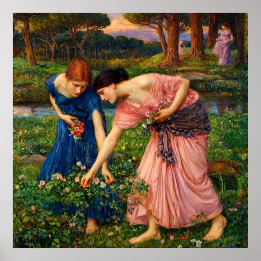 Gather Ye Rosebuds While Ye May by Waterhouse Poster (Vorne)