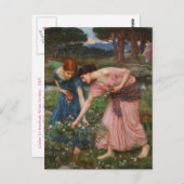 Gather Ye Rosenknospe von John W. Waterhouse Postkarte (Vorne/Hinten)