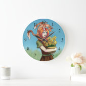 Gathering Flowers with a Dragon Große Wanduhr (Zuhause)