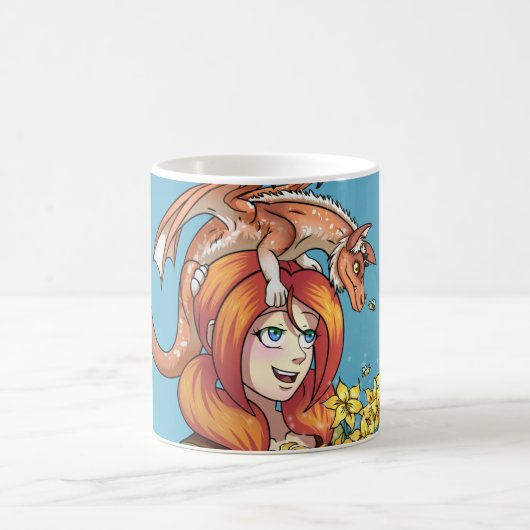 Gathering Flowers with a Dragon Kaffeetasse (Mittel)