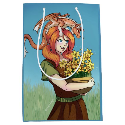 Gathering Flowers with a Dragon Mittlere Geschenktüte (Vorderseite)