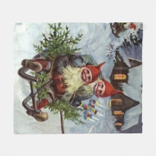 "Gathering Pine Boughs" Fleecedecke (Vorderseite (Horizontal))