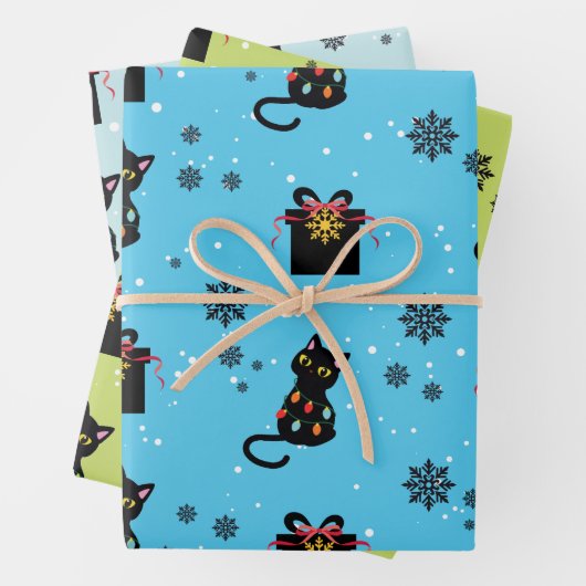 Gatito Cat - Weihnachtswrapping Paper Geschenkpapier Set (Beispiel)