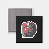 Gatito de Boxeo Cool Boxer Cat Boxing Handschuhe u Magnet (Vorderseite/Rückseite)