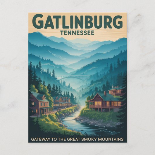 Gatlinburg Gateway to Great Smoky Mountains Postkarte (Vorderseite)