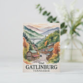 Gatlinburg  Great Smoking Mountains Watercolor Postkarte (Stehend Vorderseite)