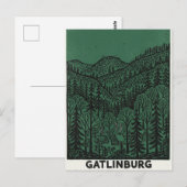 Gatlinburg Line drawing Postkarte (Vorne/Hinten)