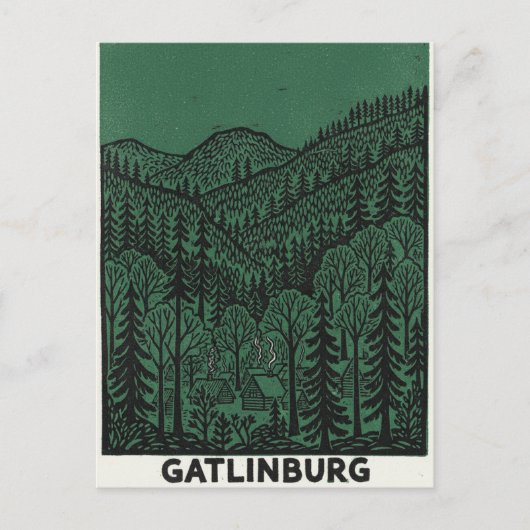 Gatlinburg Line drawing Postkarte (Vorderseite)