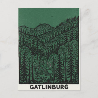 Gatlinburg-Linienzeichnung Postkarte