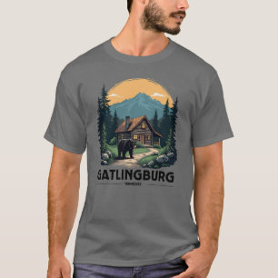 Gatlinburg Tennessee Cabin und Black Bear T-Shirt