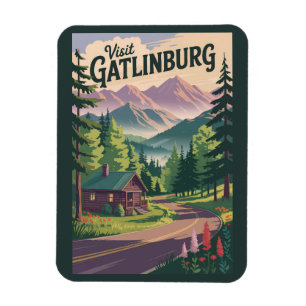 Gatlinburg Tennessee Ferienhaus Reise Kunst Vintag Magnet