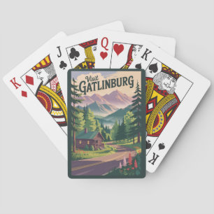 Gatlinburg Tennessee Ferienhaus Reise Kunst Vintag Spielkarten